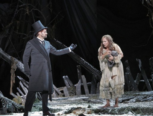 Ildar Abdrazakov in the title role and Patricia Racette as Margherita in San Francisco Opera's production of Boito's "Mefistofele." Photo: Cory Weaver