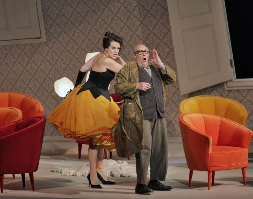 Brenda Rae and Andrew Shore in Santa Fe Opera's production of Donizetti's "Don Pasquale."