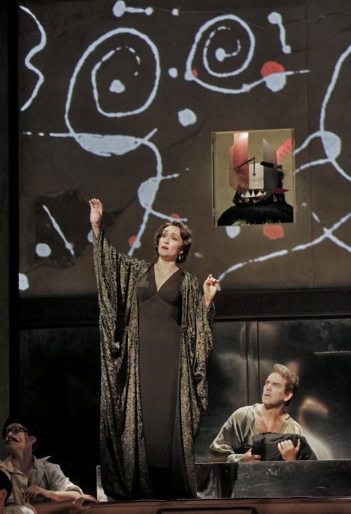 Erin Morley and Anthony Michaels-Moore in Stravinsky's "Le Rossignol" at Santa Fe Opera. Photo: Ken Howard