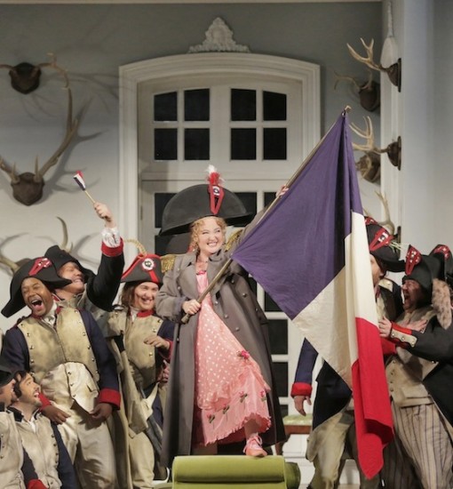 Anna Christy stars as Marie in Donizetti's "La fille du regiment" at Santa Fe Opera. Photo: Ken Howard